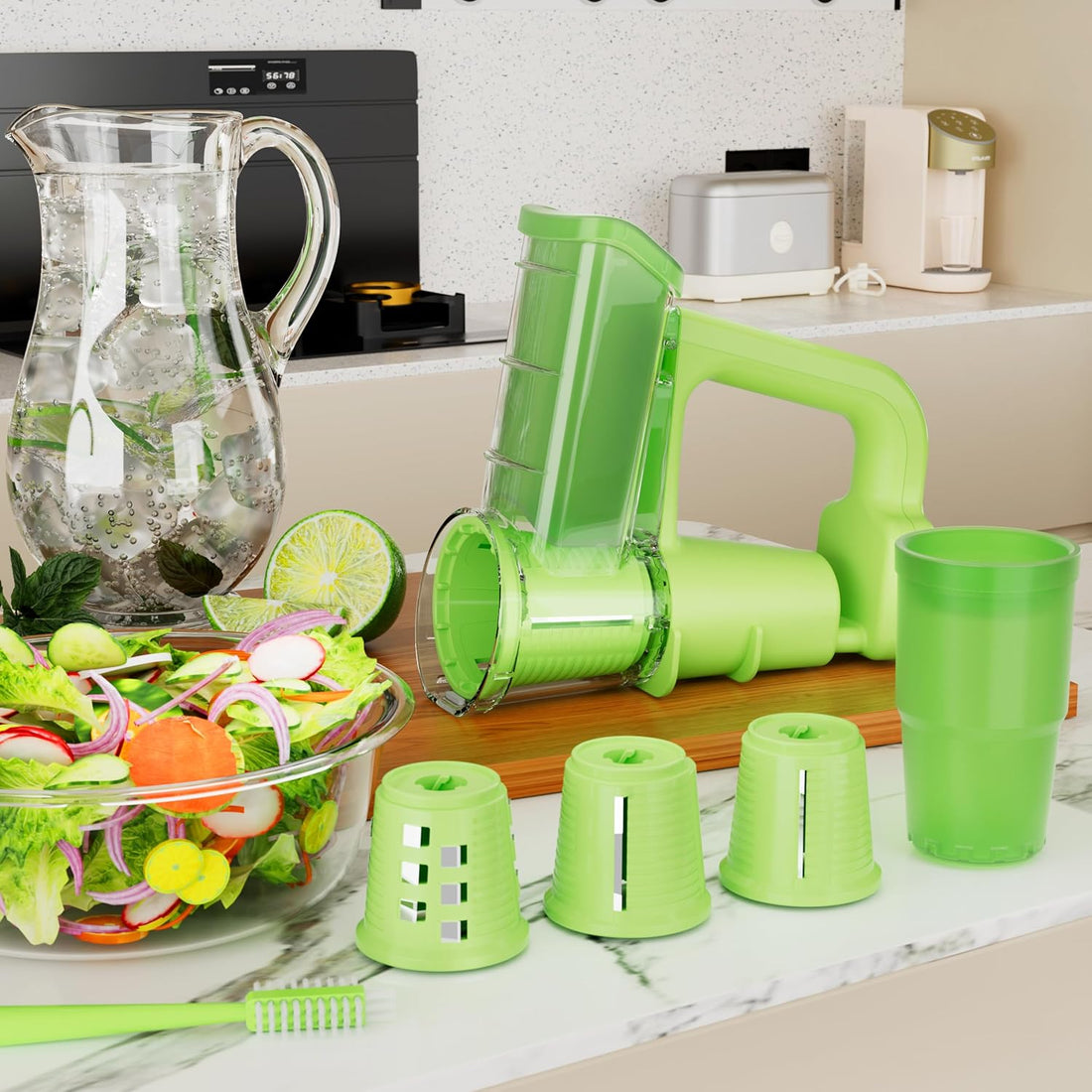 Electric Cheese Grater Wireless USB-C 🧀 | Automatic Rotary Slicer & Vegetable Cutter | 3 Blades Salad Maker | مبشرة جبن كهربائية أوتوماتيكية